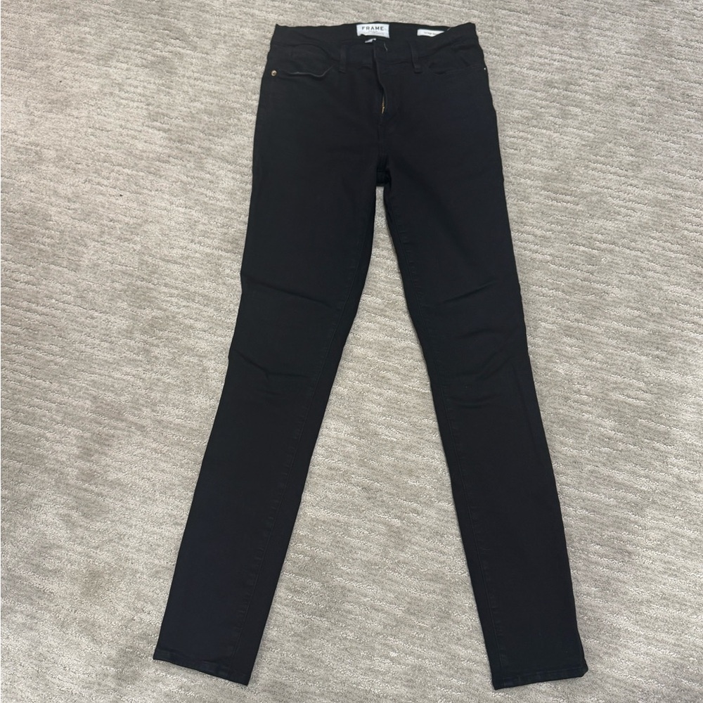 FRAME Women's Le High Skinny Black Jeans - Picture 8 of 10